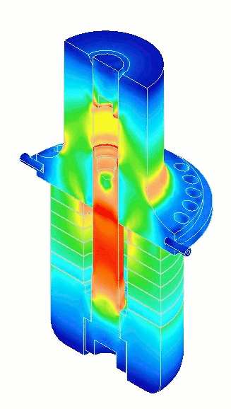 Ultrasonic transducer performance (from FEA) - Relative von Mises stresses